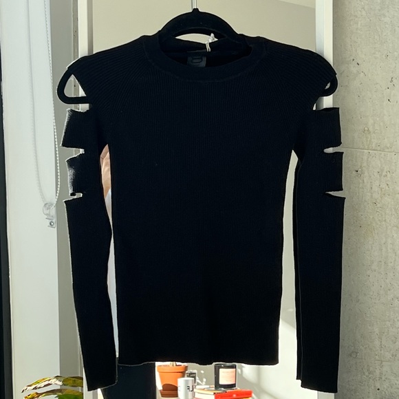 NWT 8 by YOOX RIBBED COTTON CUT-OUT SWEATER - Picture 2 of 6